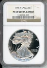 1996-P American Silver Eagle ASE S$1 NGC PF69 PR69 PROOF ULTRA CAMEO  NO SPOTS !