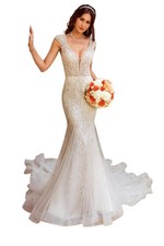 Kitty Chen Couture ANDREA/K1957D Wedding Dress Ivory Size 16 Bridal Gown Mermaid