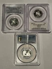 LOT OF (3) 2002, 2003, 2004-S State Quarters LA, IL, WI Silver PR69 DCAM PCGS