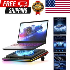 V12 Gaming Laptop Cooling Pad, RGB Laptop Cooler, Laptop Cooling Fan Stand wi...