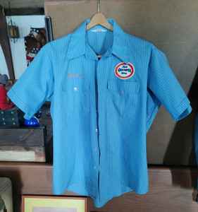 Vintage XL Olympia Beer Work Shirt Clean No Stains Mas Cerveza Embroidered STAN