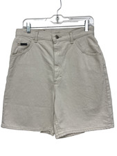Lee Shorts Rivited Denim Women's Size 14 Long Almond 5-Pocket Modest Mom NOS VTG
