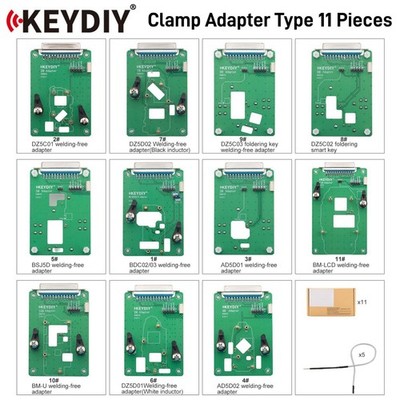 KEYDIY Clamp Adapter Type 11 Pieces of Adapter Boards Work with KD-X4, KD MAX