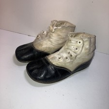 Victorian Era Antique Baby Shoes Boots Button-Up Leather Toddler Kids'