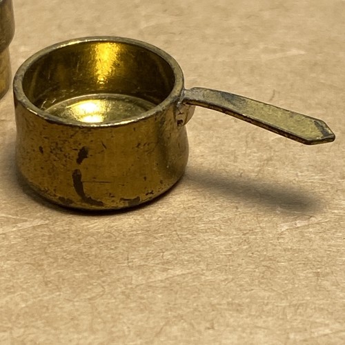 Pentole da cucina in rame miniatura padelle casa delle bambole cucina 3 pezzi - Foto 4 di 18