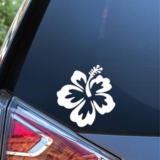 Hibiscus Flower Hawaiian Vinyl Car Decal Sticker Floral  Cars Trucks Vans Walls