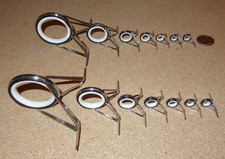 Two New Sets SCG Vintage Chrome White Ceramic Fishing Spinning Rod Guides 50-10