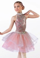 Dance Pre-Owned Costume Medium Adult Pink Weissman 14569 Ballet Pointe Sequin