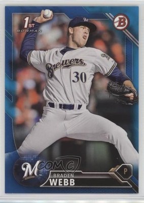 2016 Bowman Draft Draft Picks Blue 143/150 Braden Webb #BD-82 2x6