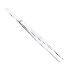 Stainless Steel Tweezers Straight Tip 10 inch, Durable Lightweight Garden Feedin