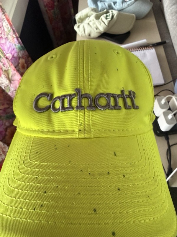 Carhartt Hat Cap Strap Back Yellow Reflective Embroidered Workwear Mens One Size
