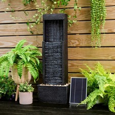 Garden Water Feature Outdoor Solar Powered LED Fountain Waterfall Teamson