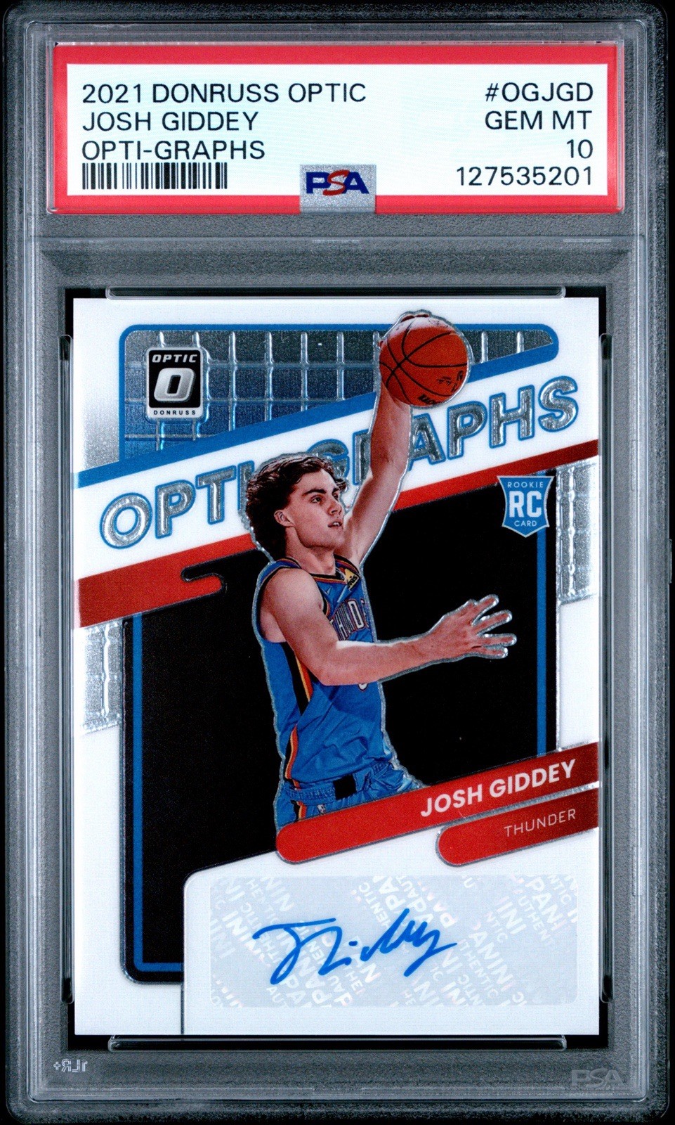 2021-22 Donruss Optic #OG-JGD Josh Giddey RC Auto Opti-Graphs PSA 10 ROOKIE /49