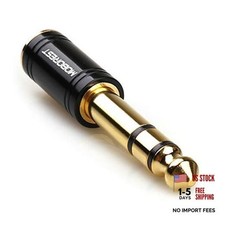 1/4'' 6.35mm Male TRS Plug to 1/8'' 3.5mm Female 6.35M-3.5F-BLACK-1PCS