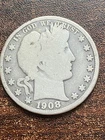 1908 o barber half dollar a very fine coin plus a suprise coin