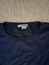 Vince Navy Black Pure Cashmere Relaxed Style Jumper Size L
