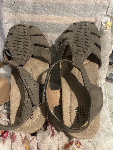 Sandalias sin cordones informales tejidas Earth Origins Berri color topo talla 11M nunca usadas nuevas sin caja
