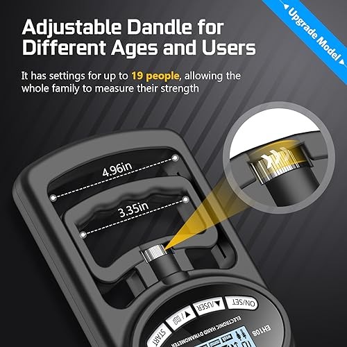 Hand Grip Strength Tester Trainer - Electronic Hand Dynamometer Forearm black