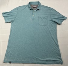Johnnie-O Hangin' Out Blue Polo Shirt Men  s Large Cotton Blend Pocket Surfer
