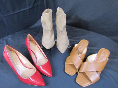 CALVIN KLEIN WOMEN'S SIZE 11 SHOES RED PUMPS SUEDE ANKLE BOOTS OPEN TOE SANDAL