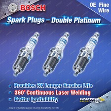 3 x Bosch Double Platinum Spark Plugs for Peugeot 2008 A94 208 308 T9 1.2L 3Cyl
