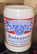 Vintage Anheuser Busch Budweiser Beer Stein Ceramarte 5” Tall Stoneware Mug Rare