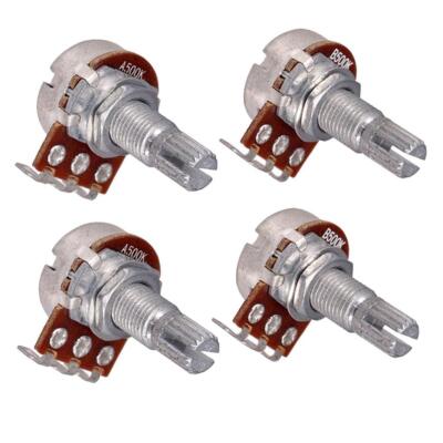 Gitarren Potentiometer Poti A500k B500K 4 Stück 17 mm Lautstärkeregler