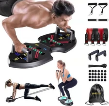 Upgraded Push Up Board Multi-Functional 20 in 1 Push Up Bar with Resistance Band