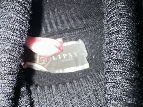 Lipsy Size 12 Eur 40 Ladies Black High Neck Long Sleeve Bodycon Knitwear Dress - Picture 7 of 9