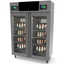 Omcan USA 41262 Stagionello Evo Meat Curing Cabinet with Glass Door 220+220lb...