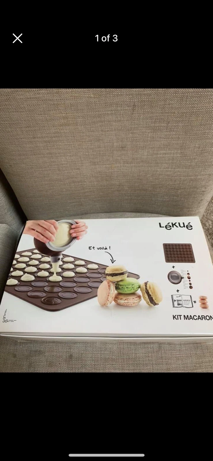 LEKUE Macaron Kit Maker Complete with Silicone Baking Sheet Mat, Tips, Recipes..