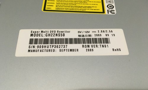 LG Super Multi DVD Rewriter Model GH22NS50 SATA Internal / Black - Picture 7 of 8