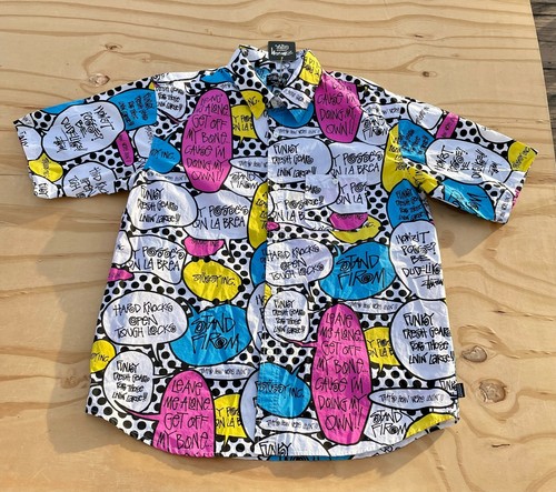 Stussy Pop Funky Art Shirt Authentic Gear Full Print Size XL 011425 Button-Down