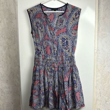 J. Crew Silk Paisley Smocked Waist Dress sz XS