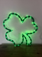 Vintage St Patricks Day Decoration 16 Light Up Shamrock Green Lights