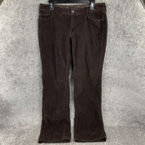 Pantaloni in velluto a coste Eddie Bauer donna 10 lunghi marroni curvy taglio boot 32 x 34 - Foto 1 di 11
