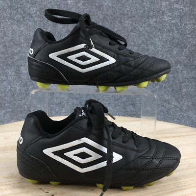 Umbro Shoes Youth 1 Finale Cleats Soccer Sneakers Black Faux Leather  Lace Up