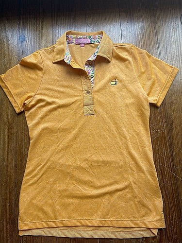 Golf Polo Shirt Orange Flowers 