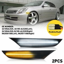 For 2003-2006 Infiniti G35 Sedan Sequential Switchback LED Side Marker Light DRL