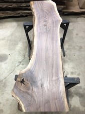 Beautiful Black Walnut Live Edge Curly Crotch Slab - 5 Ft Long - Planed BW208