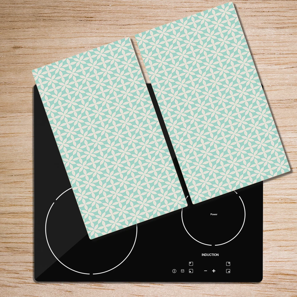 Cubierta de vitrocerámica de inducción para placa de carne de vidrio vintage elegante verde y gris 2x30x52 Foto 4 de 4