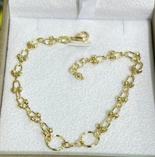 18k Solid Yellow Gold Shiny Link Italy Bracelet. 3.95 Grams. 7 Inches.