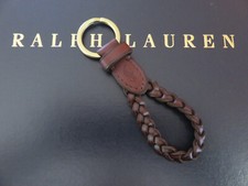 Polo RALPH LAUREN Key Chain FOB Brown Braided Leather