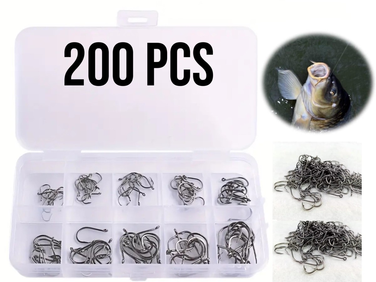 200 IN BOX new Aberdeen Sea Fishing Hooks in Black Choose your size all  in one