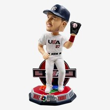Mike Trout Team USA 2023 World Baseball Classic Fielding Home Uniform Bobblehead