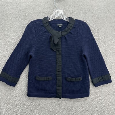 Ann Taylor Womens Sweater Extra Small Blue Fine Merino Wool