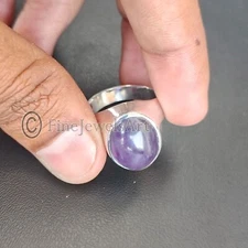Purple Amethyst Gemstone 925 Sterling Silver Handmade Gift For Men's Rings M331