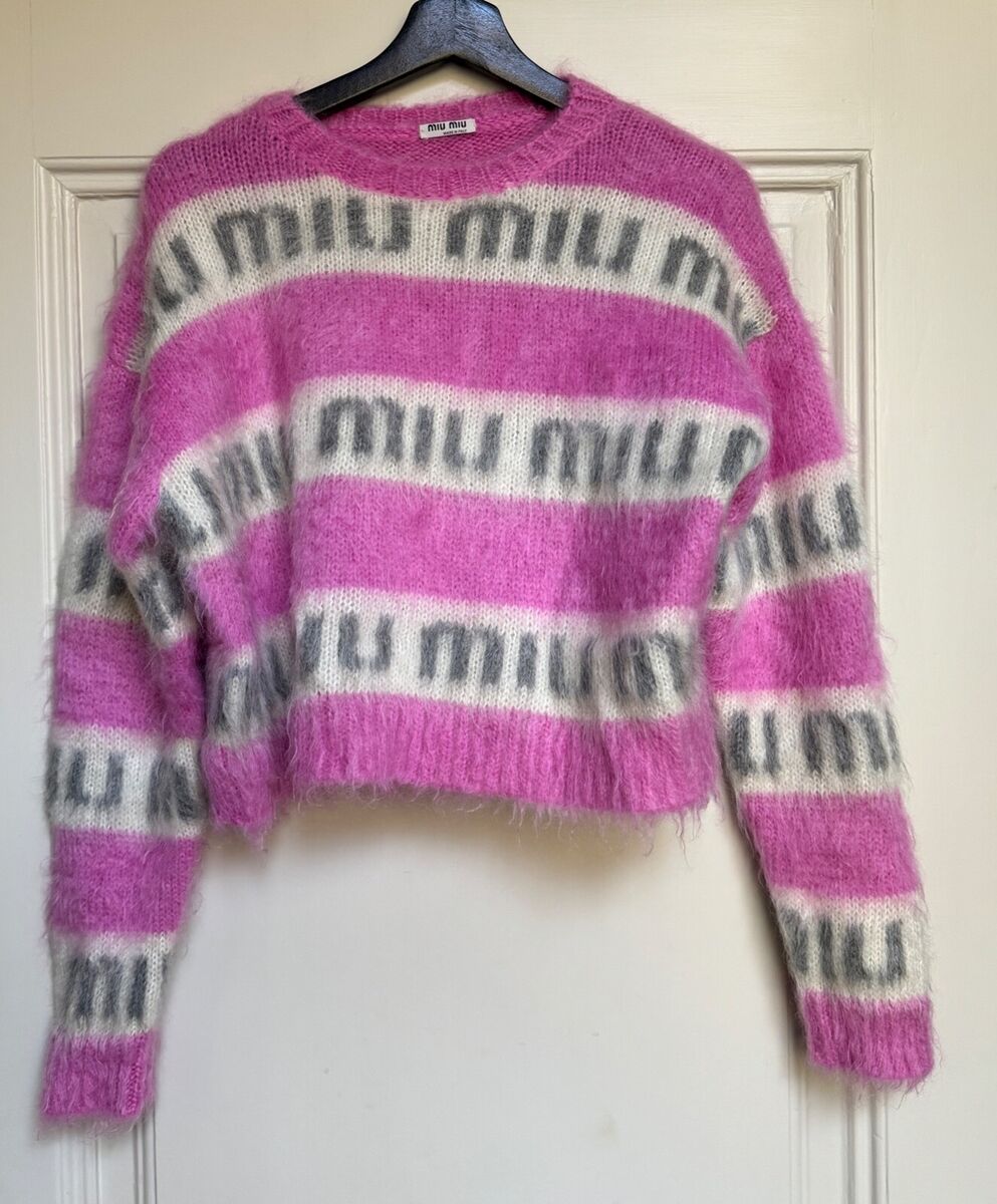 MIU MIU Mohair Pink Logo Sweater Jumper Size 38 | eBay MIU MIU Mohair Pink Logo Sweater Jumper Size 38 | eBay