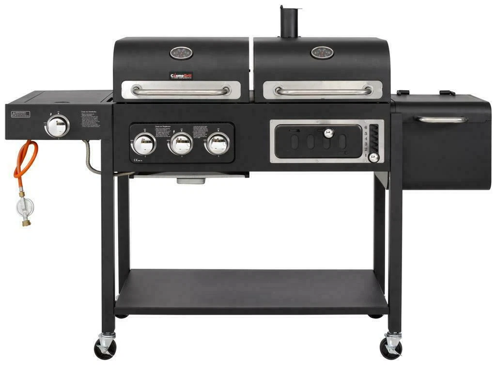 CosmoGrill Barbecue DUO Gas Grill + Charcoal Smoker Portable BBQ (Sealed Return)