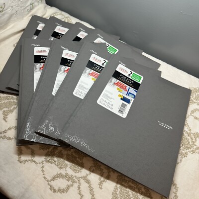 Five Star Black Pocket Folder w Prong Fasteners Stay-Put Folder Grey